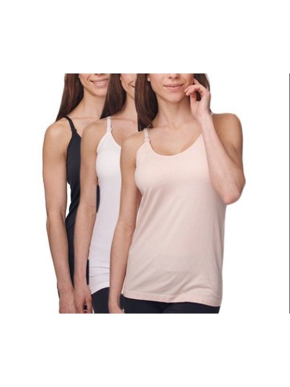 3PK Under Control Maternity Nursing Tops Breastfeeding Tank Camis PADDED